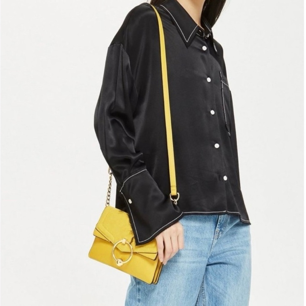 Topshop Seline Crossbody Bag.  Topshop NWT Yellow Crossbody Bag with Gold Chain.